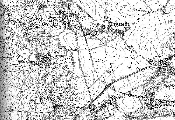 Topographische Karte um Drestedt